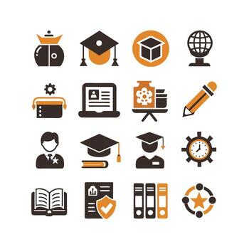 Education Icon Set Collection for Documents, Websites and Mobile Applications vector