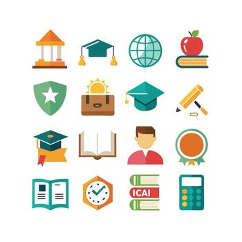 Education Icon Set Collection for Documents, Websites and Mobile Applications vector