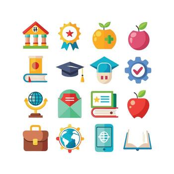 Education Icon Set Collection for Documents, Websites and Mobile Applications vector