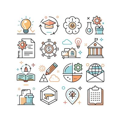 Education Icon Set Collection for Documents, Websites and Mobile Applications