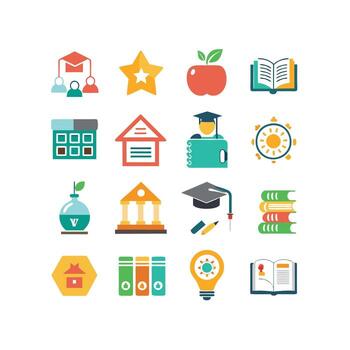 Education Icon Set Collection for Documents, Websites and Mobile Applications vector