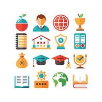 Education Icon Set Collection for Documents, Websites and Mobile Applications vector