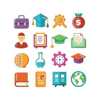 Education Icon Set Collection for Documents, Websites and Mobile Applications vector