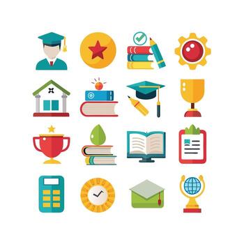 Education Icon Set Collection for Documents, Websites and Mobile Applications vector