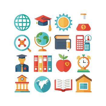 Education Icon Set Collection for Documents, Websites and Mobile Applications vector