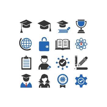 Education Icon Set Collection for Documents, Websites and Mobile Applications vector