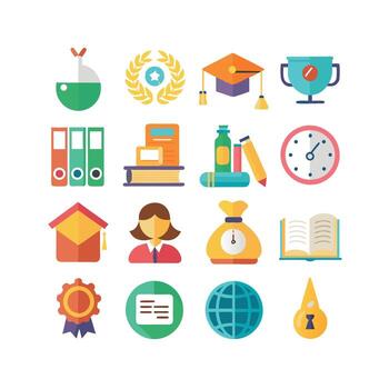 Education Icon Set Collection for Documents, Websites and Mobile Applications vector