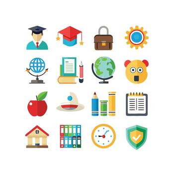 Education Icon Set Collection for Documents, Websites and Mobile Applications vector
