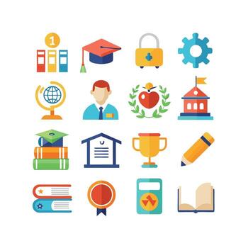 Education Icon Set Collection for Documents, Websites and Mobile Applications vector