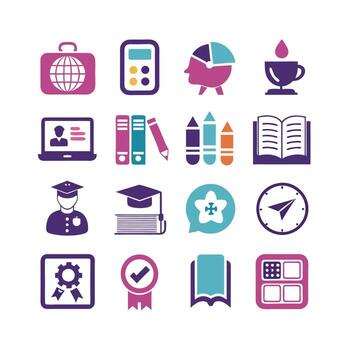 Education Icon Set Collection for Documents, Websites and Mobile Applications vector