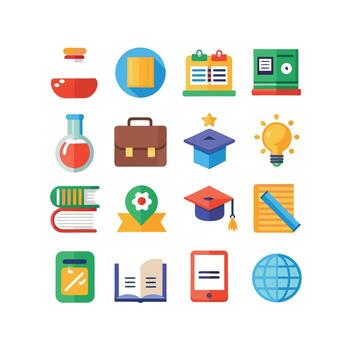 Education Icon Set Collection for Documents, Websites and Mobile Applications vector