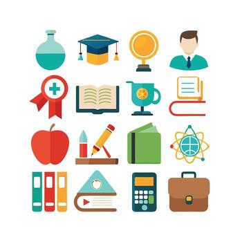 Education Icon Set Collection for Documents, Websites and Mobile Applications vector