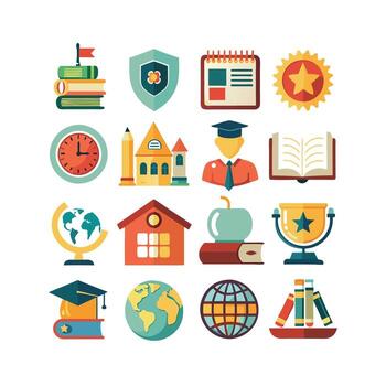 Education Icon Set Collection for Documents, Websites and Mobile Applications vector