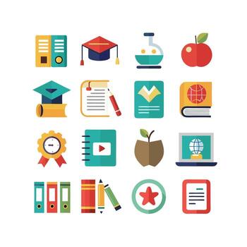 Education Icon Set Collection for Documents, Websites and Mobile Applications vector