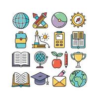 Education Icon Set Collection for Documents, Websites and Mobile Applications vector