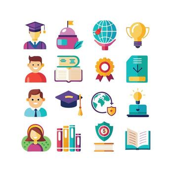 Education Icon Set Collection for Documents, Websites and Mobile Applications vector