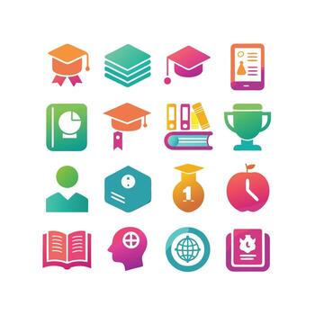 Education Icon Set Collection for Documents, Websites and Mobile Applications vector