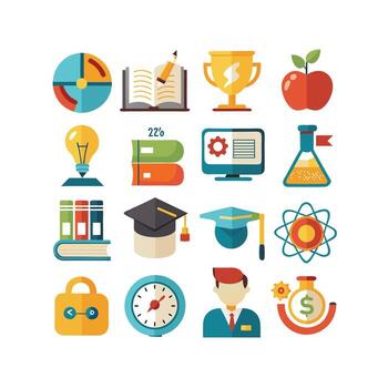 Education Icon Set Collection for Documents, Websites and Mobile Applications vector