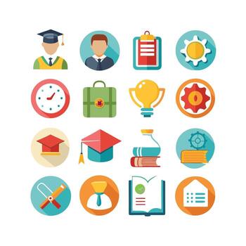 Education Icon Set Collection for Documents, Websites and Mobile Applications vector