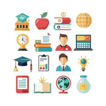Education Icon Set Collection for Documents, Websites and Mobile Applications vector