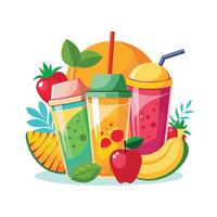 Realistic Fruits Illustration Concepts vector