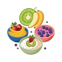 Realistic Fruits Illustration Concepts vector