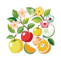 Realistic Fruits Illustration Concepts vector