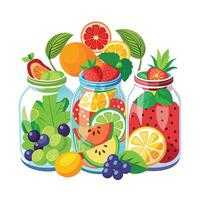 Realistic Fruits Illustration Concepts vector