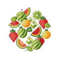 Realistic Fruits Illustration Concepts vector