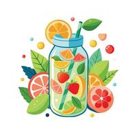 Realistic Fruits Illustration Concepts vector