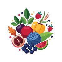 Realistic Fruits Illustration Concepts vector