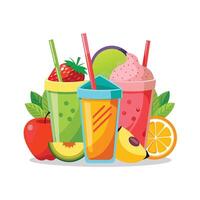 Realistic Fruits Illustration Concepts vector
