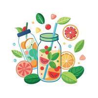 Realistic Fruits Illustration Concepts vector