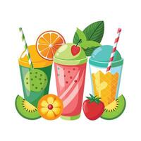 Realistic Fruits Illustration Concepts vector