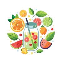 Realistic Fruits Illustration Concepts vector