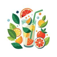 Realistic Fruits Illustration Concepts vector
