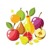 Realistic Fruits Illustration Concepts vector