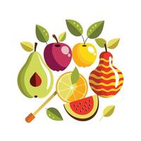 Realistic Fruits Illustration Concepts vector