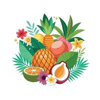 Realistic Fruits Illustration Concepts vector
