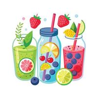 Realistic Fruits Illustration Concepts vector