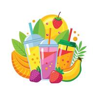 Realistic Fruits Illustration Concepts vector