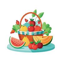 Realistic Fruits Illustration Concepts vector