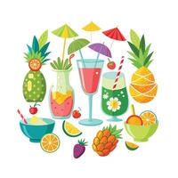 Realistic Fruits Illustration Concepts vector