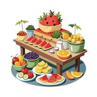 Realistic Fruits Illustration Concepts vector