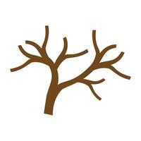 Tree icon. Flat color design. illustration in Eps 10. illustration of branching tree branches. Tree trunk illustration element design vector