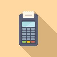 Dataphone printing receipt with long shadow on orange background vector