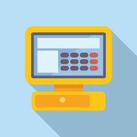 Modern yellow pos terminal accepting contactless payment vector