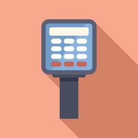 Parking meter showing payment information with long shadow vector