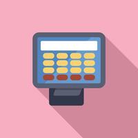 Credit card machine accepting nfc mobile payment on pink background vector