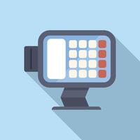 Modern pos terminal standing on the table accepting payment vector